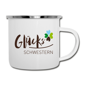 GlücksSchwestern-Tasse aus Emaille - Weiß