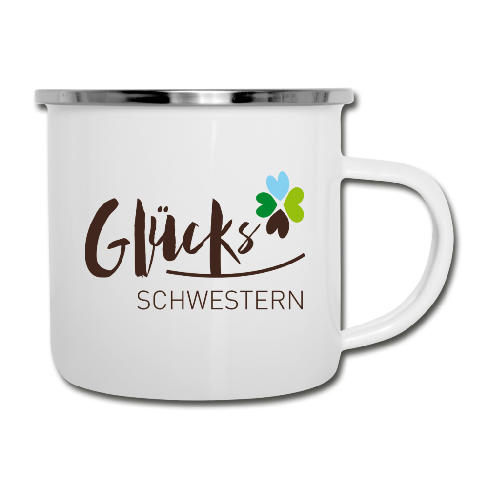 GlücksSchwestern-Tasse aus Emaille - Weiß