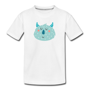 Kinder Premium Bio T-Shirt Little Monster - Weiß