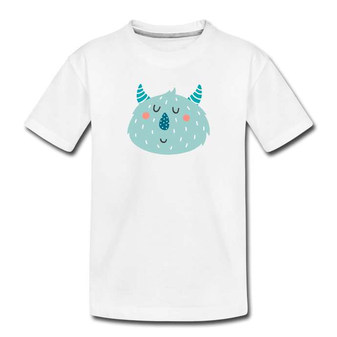 Kinder Premium Bio T-Shirt Little Monster - Weiß