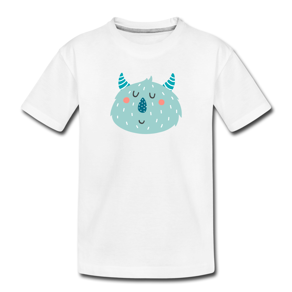 Kinder Premium Bio T-Shirt Little Monster - Weiß